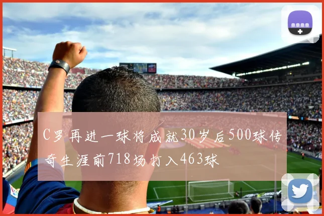 C罗再进一球将成就30岁后500球传奇生涯前718场打入463球